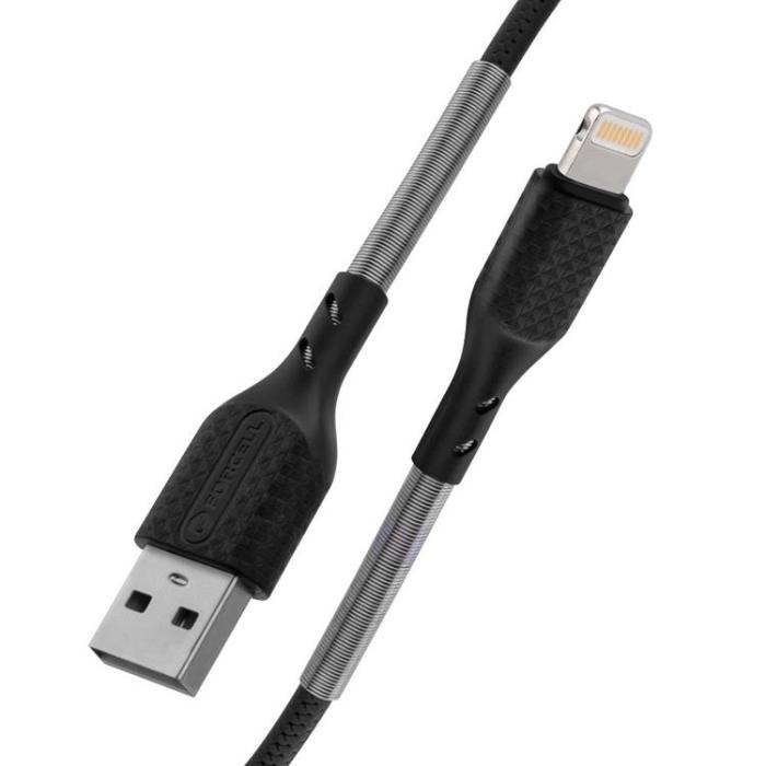 Forcell - Forcell Carbon USB Till Lightning Kabel 1m - Svart