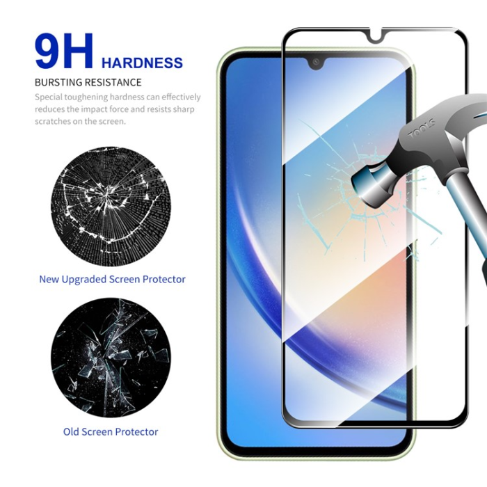 Boom of Sweden - [2-PACK] Galaxy A34 5G Härdat Glas Skärmskydd - Svart