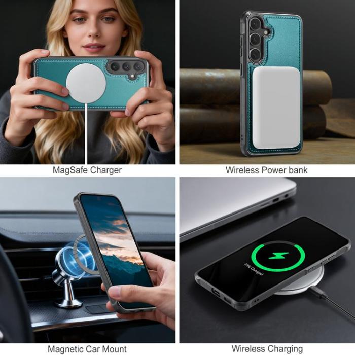 OEM - JEEHOOD Samsung Galaxy S23 FE Fodral Konstläder - Blå