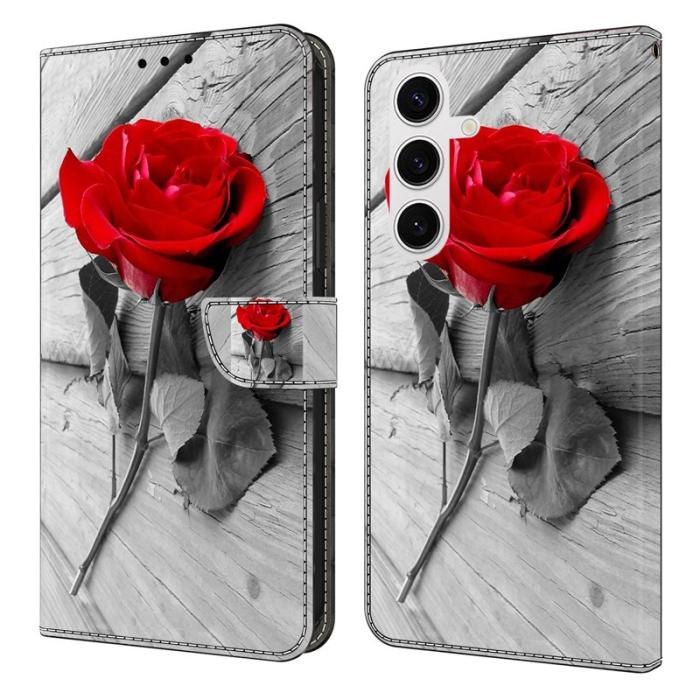 OEM - Samsung Galaxy S26 Plånboksfodral Magnetisk Stängning 3D Mönster Konstläder Rosé