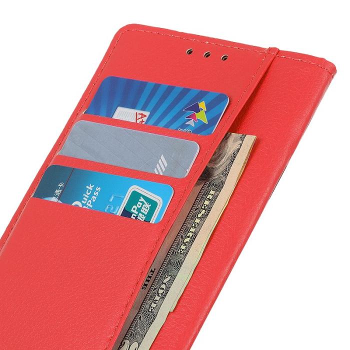 OEM - Samsung Galaxy S26 Ultra Fodral PU Läder Litchi Textur - Röd