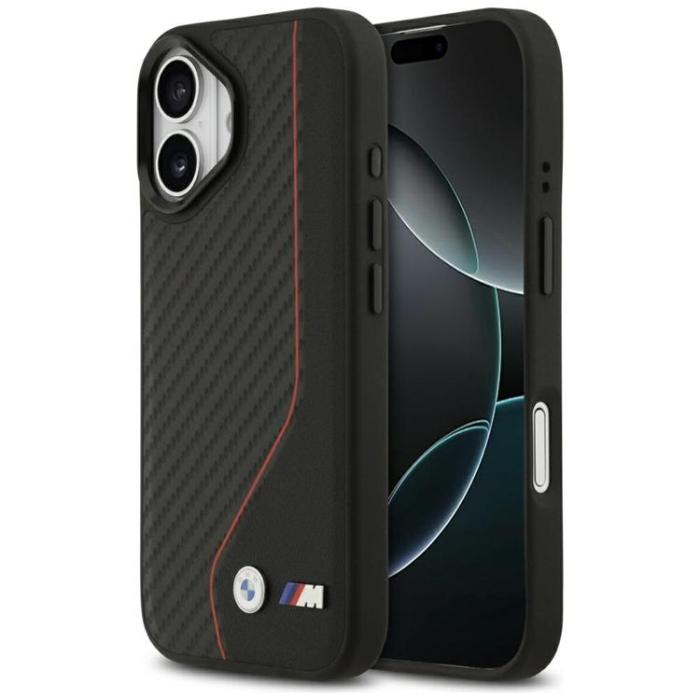 BMW - BMW iPhone 17 Mobilskal MagSafe M Carbon Line & Logo - Röd