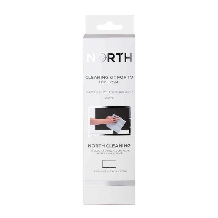 North - NORTH Rengöringskit TV Vätska 250ml och Rengöringsduk