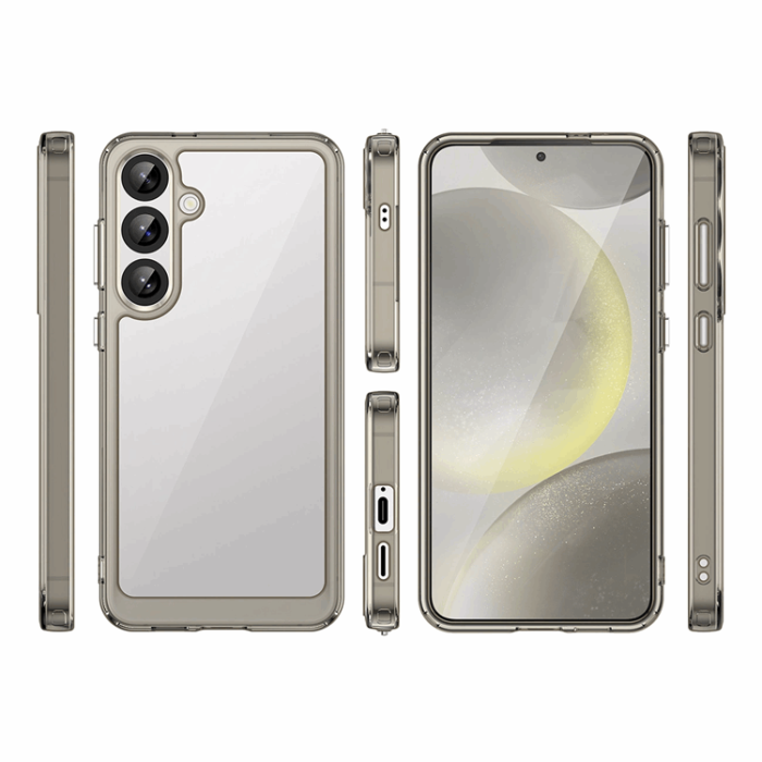OEM - Galaxy S25 Plus Mobilskal Outer Space med Ram - Transparent/Svart
