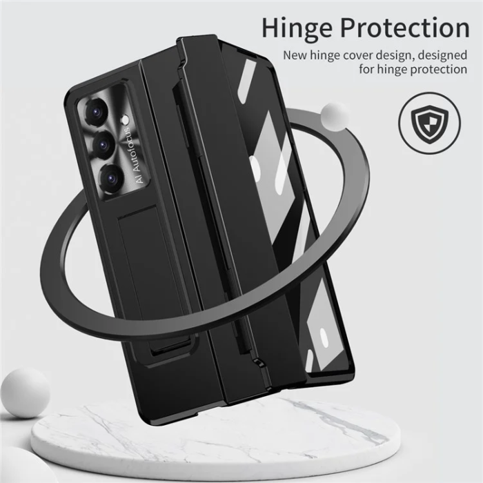 A-One Brand - Galaxy Z Fold 7 5G Mobilskal med Skärmskydd Hinge - Svart