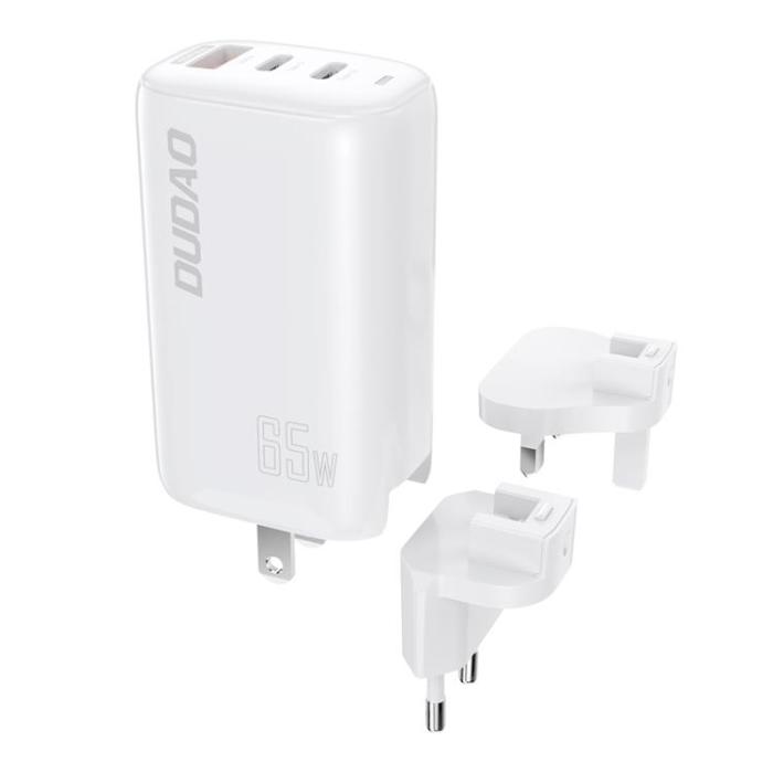 UTGATT1 - Dudao GaN 3in1 Väggladdare USB-C 65W US UK - Vit