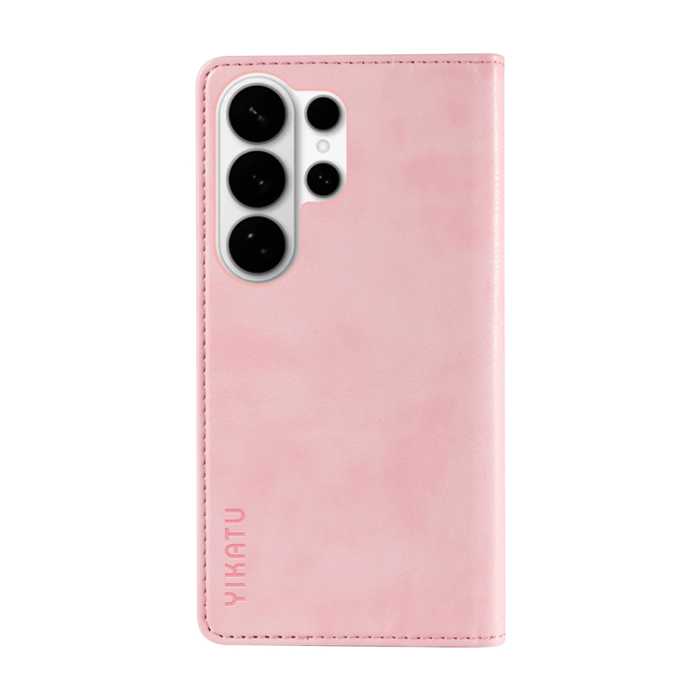 YIKATU - YIKATU Galaxy S26 Ultra Plånboksfodral Litchi Läder - Rosa