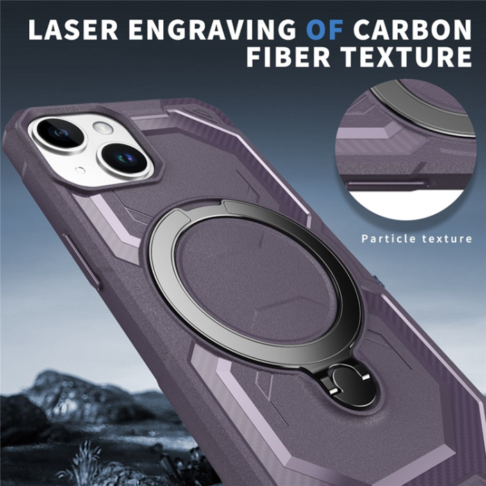 A-One Brand - iPhone 15 Mobilskal MagSafe Kickstand TPU + PC - Lila