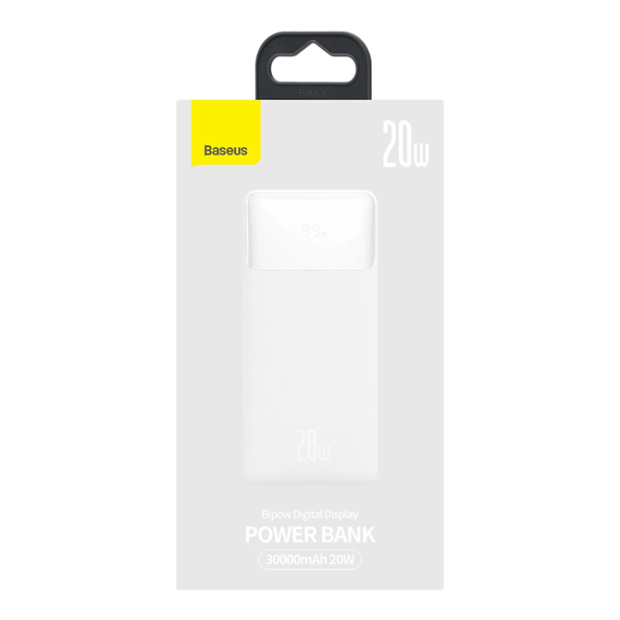 BASEUS - Baseus Powerbank 30000 mAh 20W Bipow + Micro-USB Kabel - Vit