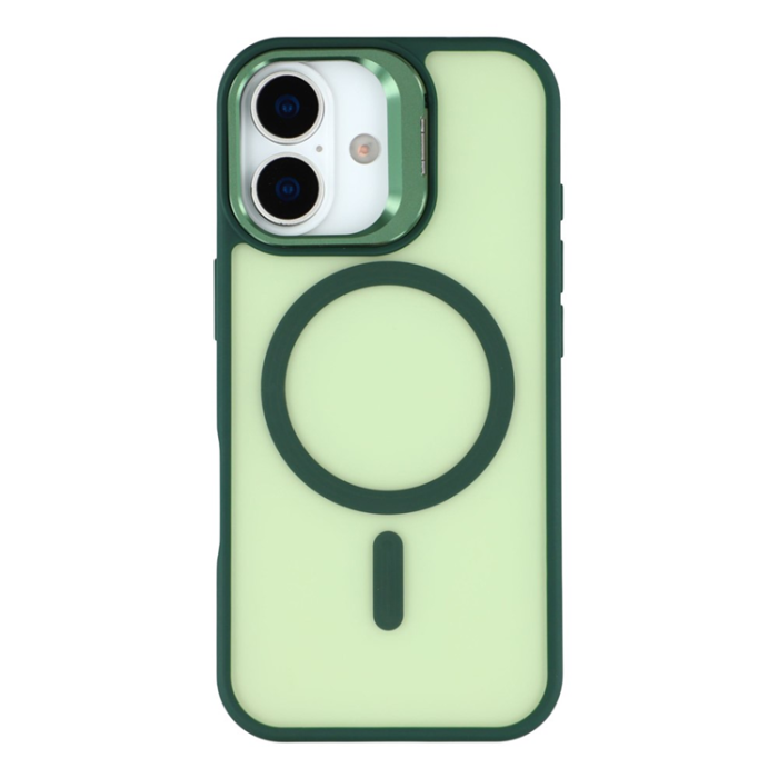 A-One Brand - iPhone 17 Mobilskal MagSafe Lins Kickstand - Mörkgrön