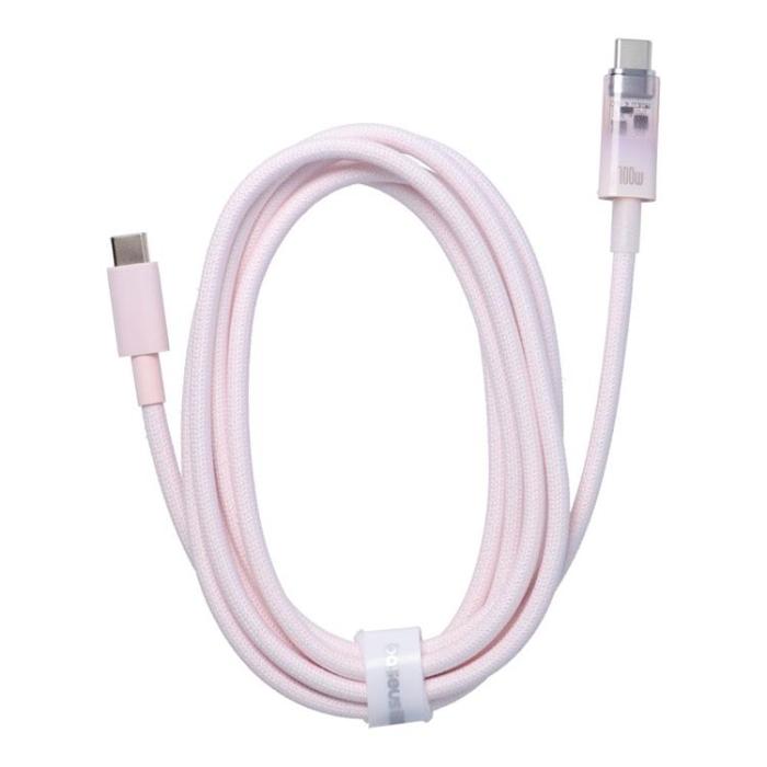 BASEUS - Baseus USB-C till USB-C kabel 2m 100W - Rosa