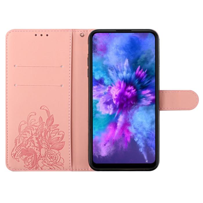 A-One Brand - Tiger Flower Plånboksfodral till Galaxy A22 4G - Rosa
