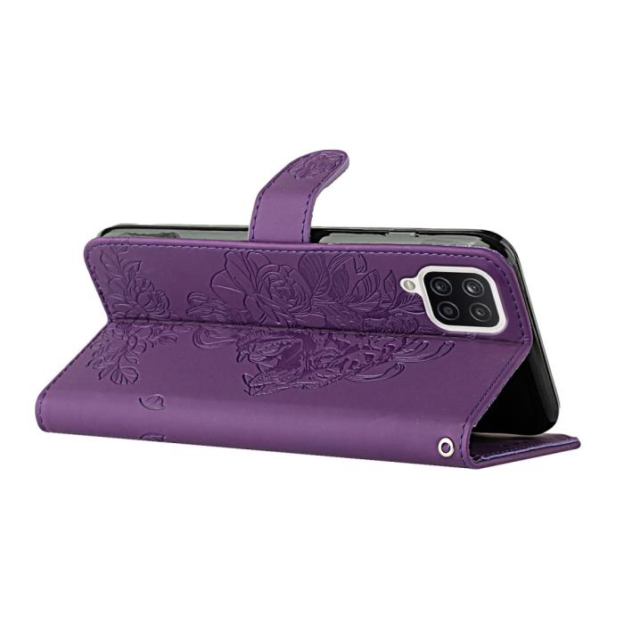 A-One Brand - Tiger Flower Plånboksfodral till Galaxy A22 4G - Lila