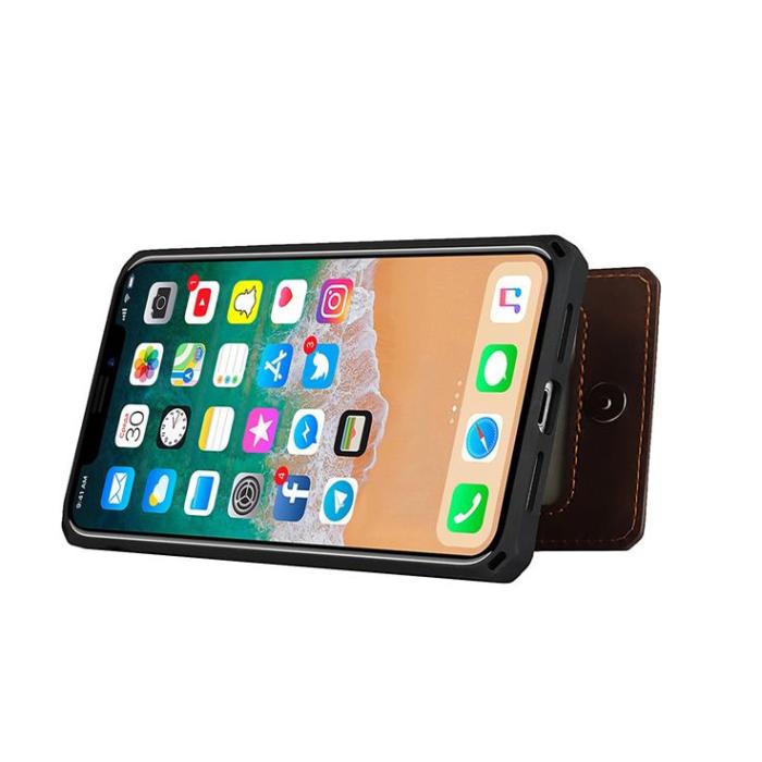 OEM - Skal med Kortplatser till iPhone X / Xs - Brun