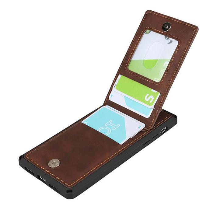 OEM - Skal med Kortplatser till iPhone X / Xs - Brun
