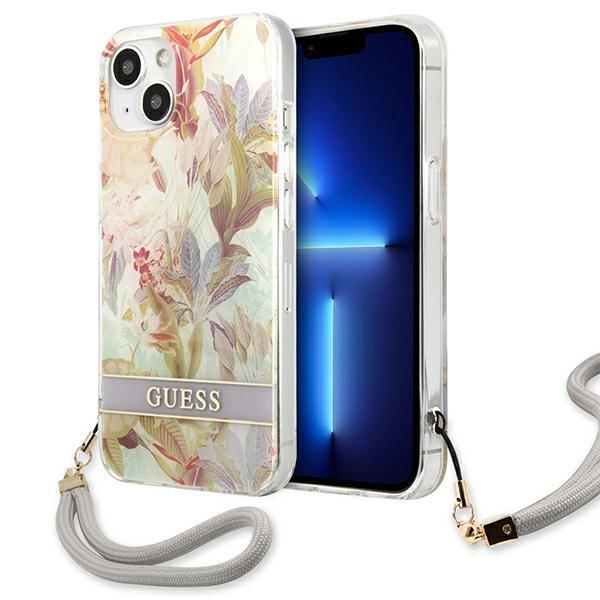Guess iPhone 13 Mini Skal Flower Strap - Lila | 2353 | AlltMobil