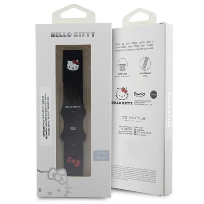 Hello Kitty - Hello Kitty Galaxy Watch (22mm) Armband Kitty Head Silikon - Svart