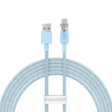 BASEUS - Baseus USB-C till USB-A kabel 2m 100W - Blå