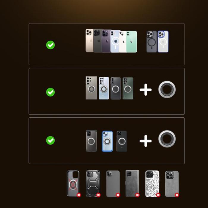 Joyroom - Joyroom MagSafe Bilhållare Instrumentbräda Magnetisk JR-ZS505 - Svart