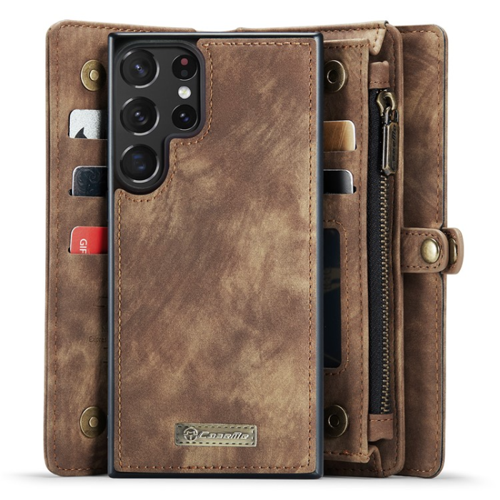 Caseme - Caseme Galaxy S23 Ultra Plånboksfodral Detachable - Brun
