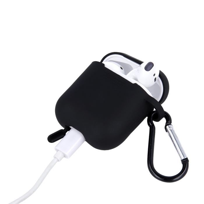 OEM - Svart Skal med Krok för Airpods / Airpods 2 - Hållbart Skydd