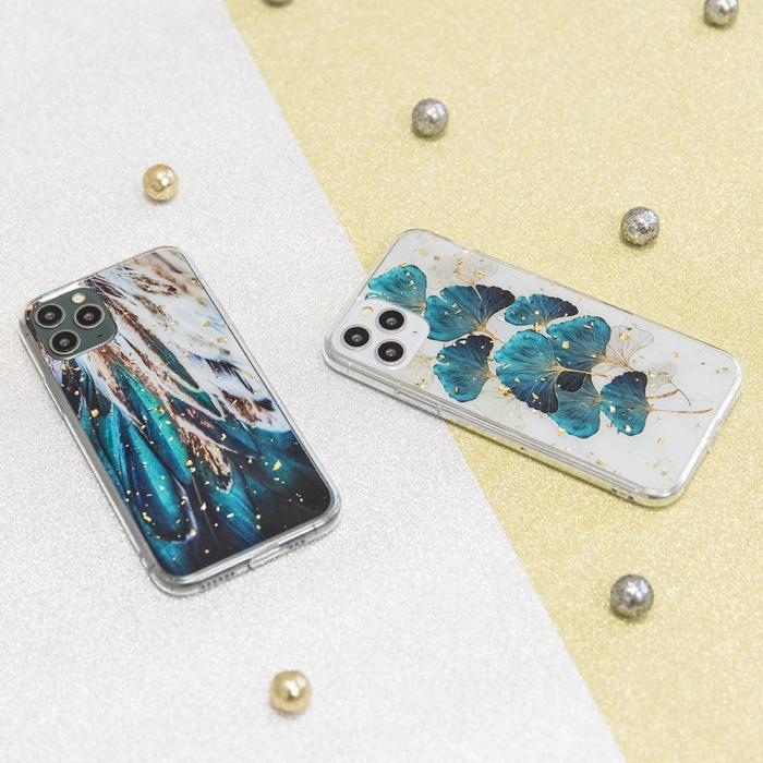 OEM - Glam Skal med Fjädrar Guldfärgat till iPhone 12/12 Pro
