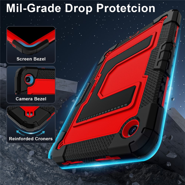 A-One Brand - Galaxy Tab A9 Plus Skal Kickstand Med Rem Anti Drop - Röd