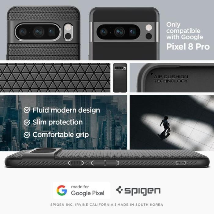 Spigen - Spigen Google Pixel 8 Pro Mobilskal Liquid Air - Matte Svart