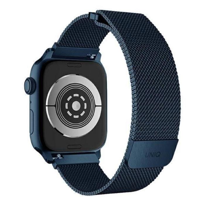 UNIQ - Uniq Apple Watch 4/5/6/7/SE (42/44/45mm) Armband Stainless Steel - Cobalt Blå