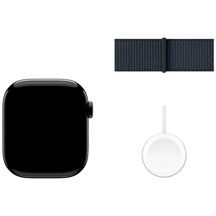 Apple - Apple Watch Series 10 46mm GPS (Jet Black Aluminium - Ink Sport Loop)