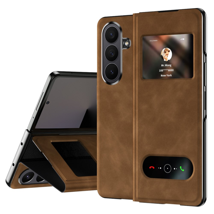 A-One Brand - Galaxy Z Fold7 Fodral View Window - Brun