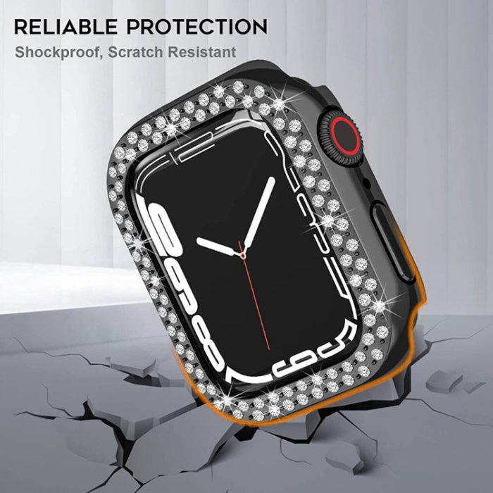 OEM - Apple Watch 7/8/SE (41mm) Skal Rhinestone - Svart