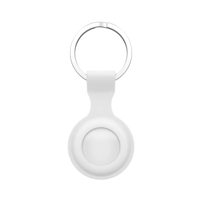 SiGN - SiGN Apple Airtag Nyckelring med Silikonskal - Vit