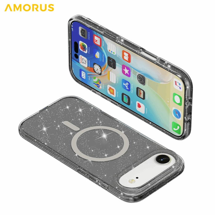 AMORUS - AMORUS iPhone Air Mobilskal Magsafe Glitter Powder PC + TPU