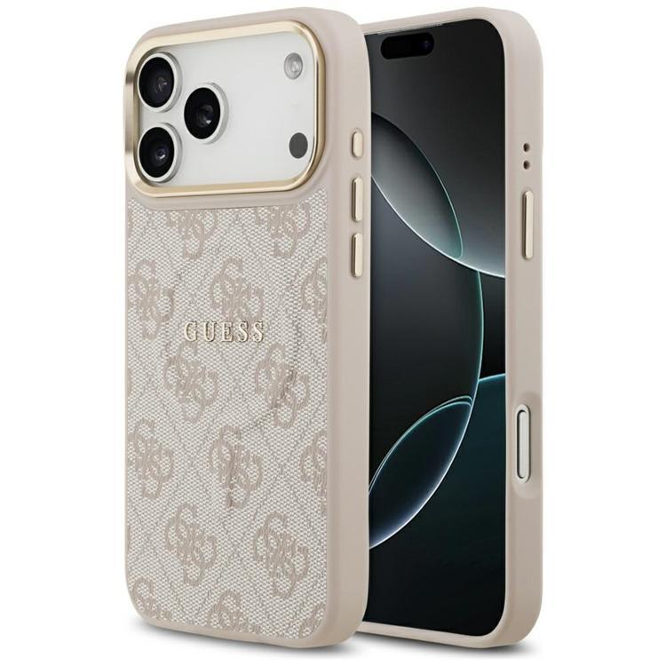 Guess Mobilskal till iPhone 17 Pro Max MagSafe 4G PU Classic Logo - Rosa