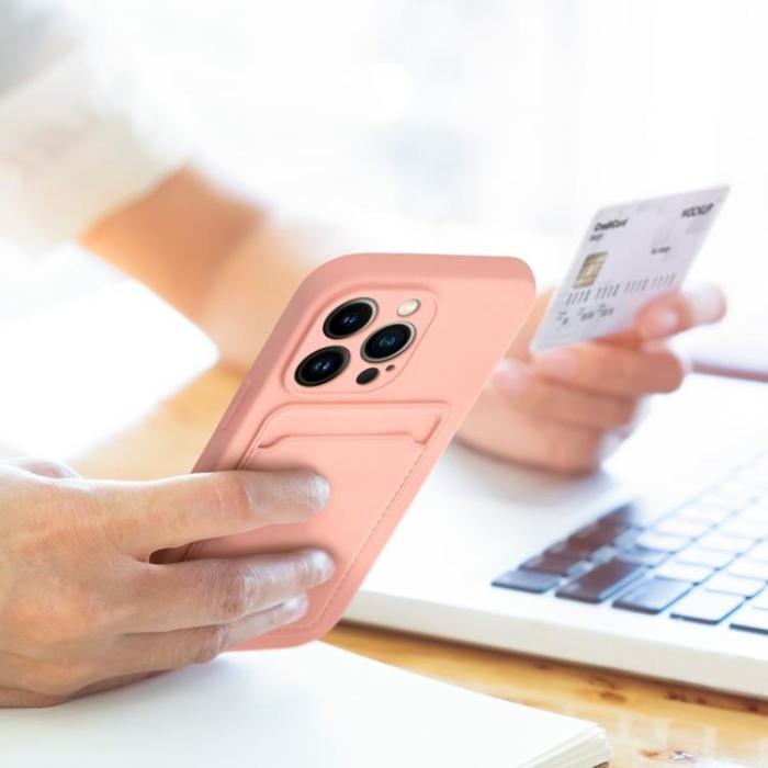 Forcell - Forcell iPhone 12/12 Pro Skal Korthållare - Rosa
