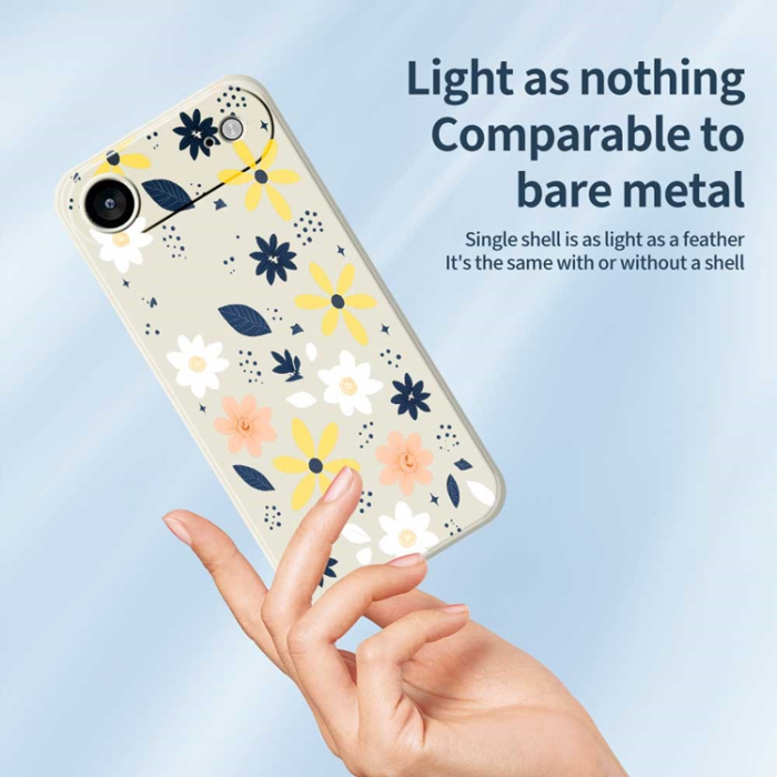 A-One Brand - iPhone Air Mobilskal Colorful Floral Blue Leaves TPU - Svart