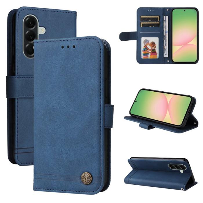 OEM - Samsung Galaxy A57 Plånboksfodral Konstläder Stöd med Rem - Blå