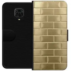 Gustaf - Pl&aring;nboksfodral till Xiaomi Redmi Note 9S med Gyllene Murstenar