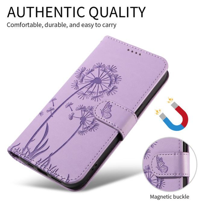 A-One Brand - Sony Xperia 10 VII Plånboksfodral Strap Dandelion Läder - Lila