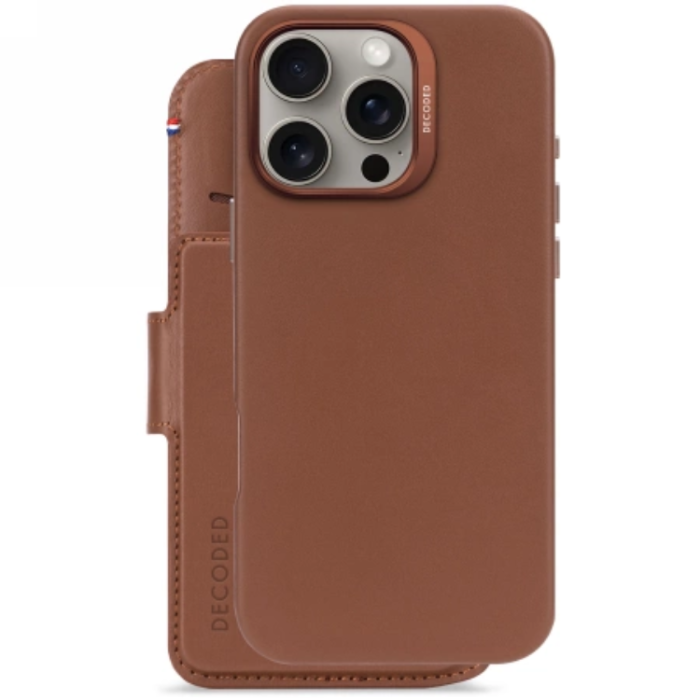 Decoded - Decoded iPhone 16 Pro Plånboksfodral MagSafe Detachable - Brun