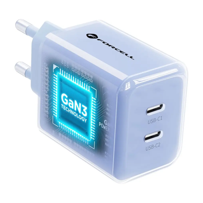 Forcell - Forcell Snabbladdare 60W Med Kabel USB-C F-Energy GaN III Crystal