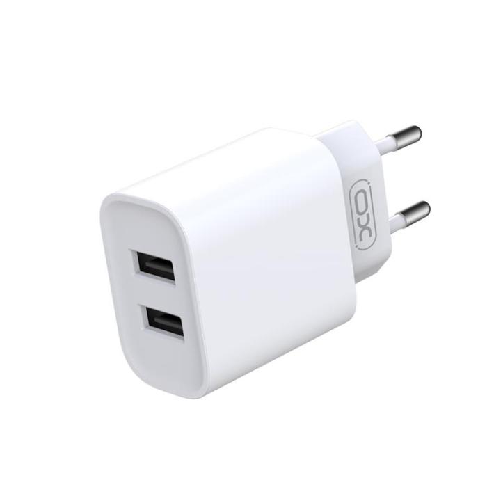 XO - XO Väggladdare 2x USB 2.1A med MicroUSB Kabel CE02C - Vit