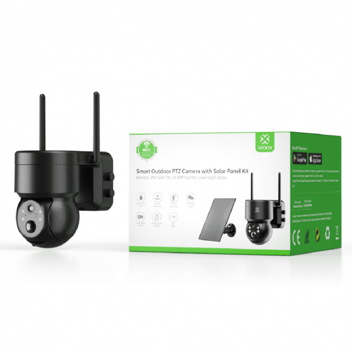 WOOX - WOOX Smart Trådlös Utomhuskamera + Solpanel Kit