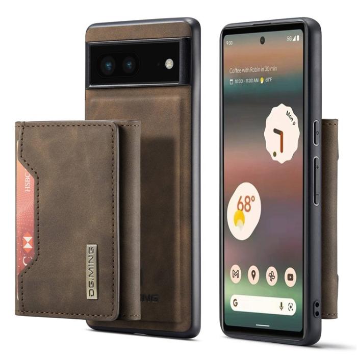 DG.MING - DG.MING Google Pixel 6a Plånboksfodral Detachable 2-in-1 M2 - Coffee
