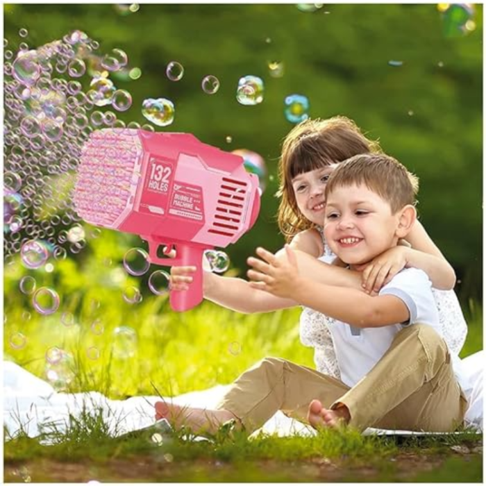 OEM - Såpbubbelbazooka – Elektrisk Bubbelpistol med 132 Hål - Rosa