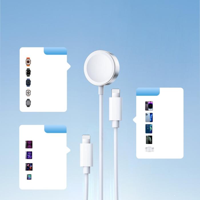 Joyroom - Joyroom 3in1 USB-A till 2x Lightning och Apple watch Laddare 1.2m