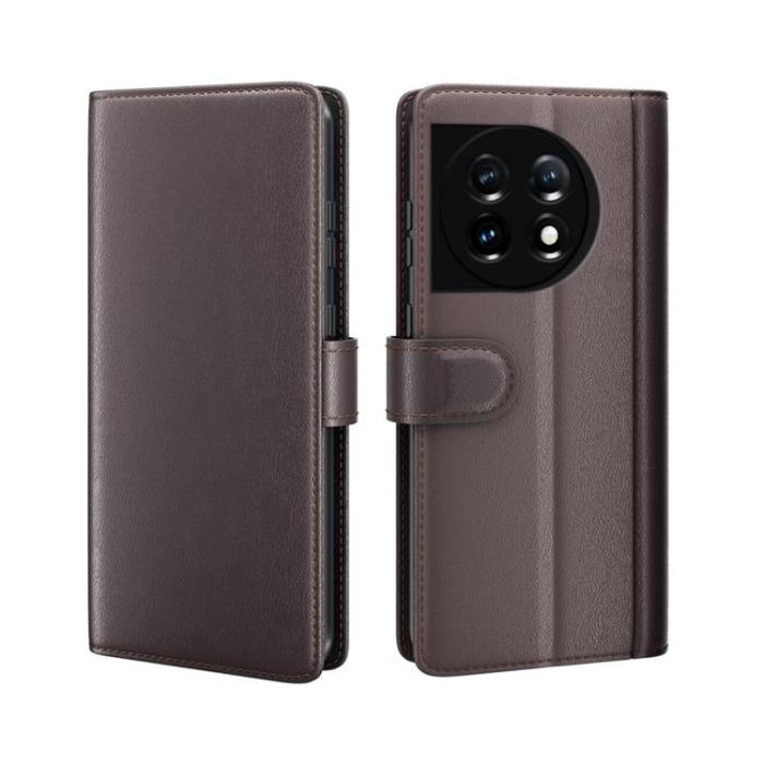 OEM - OnePlus 12 5G Plånboksfodral Äkta Läder - Brun