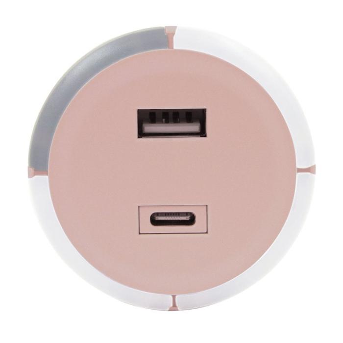 CAPIDI - CAPIDI Säkerhetstimer USB A+C 1-4 3.4A Rosa