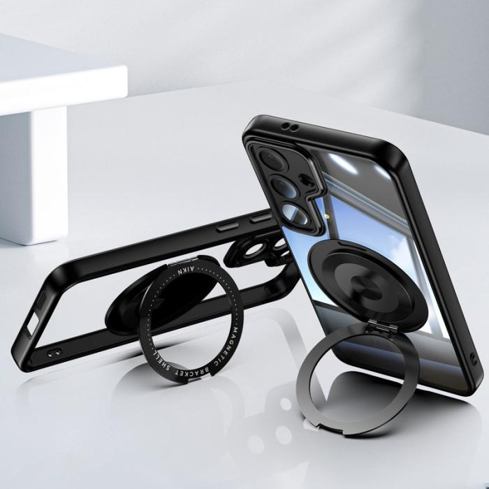 OEM - Mobilskal för Samsung Galaxy S26 Magnetiskt PC + TPU med Kickstand - Svart